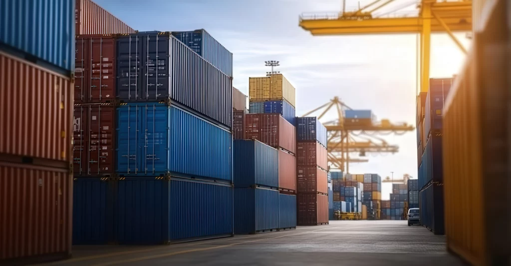 Containerverladung in Brasilien mit Qualitätsprüfung durch VALIA Brazil vor dem Export von Rohstoffen.